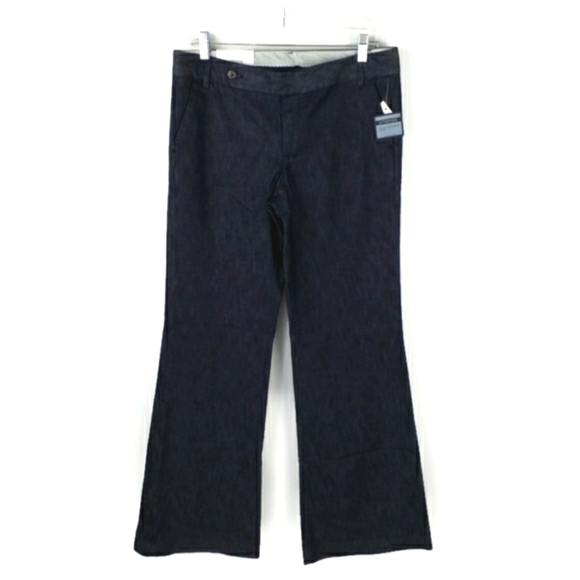 GAP Dark Blue Wash Low Rise Straight Flare Leg Denim Trouser Jeans Womens 8L NWT - Picture 15 of 15